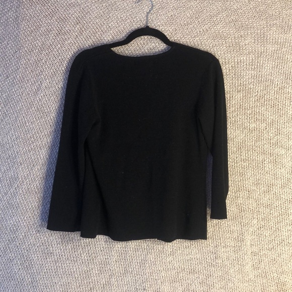 Kathy Ireland Black Wool/Acrylic Button Down - Picture 4 of 5